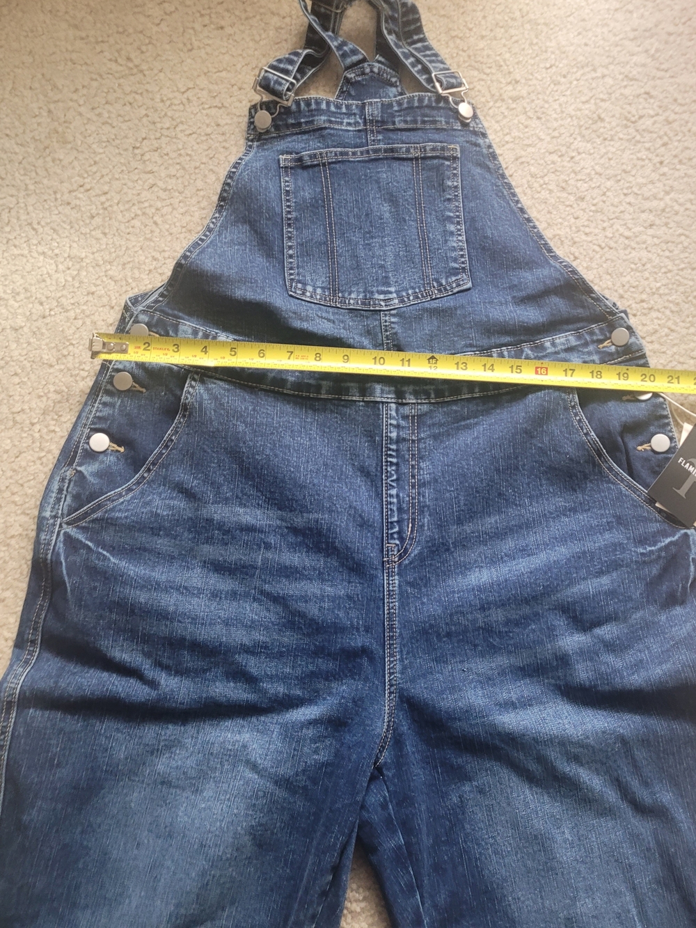 Size 2XL Flamingals Adjustable Buckle Denim Women Overalls - Picture 4 of 6